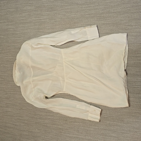 Zara White Ruched Shirt Dress - Picture 5 of 7